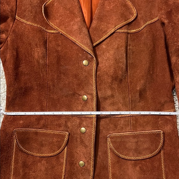 Rare Vintage Rust Brown Suede Button-Front Jacket - Picture 12 of 16